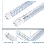 HMINLED 4ft T8 LED Light Tube, 22W 2400LM, Ballast Bypass, Dual-end or Single-end Powered, 4 Foot T8 T10 T12 LED Replacement, Milky or Clear Cover