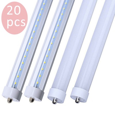 20 Pack T8/T10/T12 8FT LED Tube Light, Single Pin FA8 Base, 45W 5850LM 6000K Daylight White, Fluorescent Bulb (130W Equiv.), ETL Listed, Double-Ended Powered