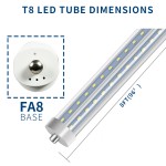 HMINLED T8 V-Shaped 90W 11700LM 8 Foot LED Light Tube, Bypass Ballast, Single Pin FA8 Base 6000K Cool White (Replace 150W 96'' Fluorescent Bulbs), Dual-Ended Power AC 85-277V, Clear Cover