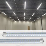 HMINLED T8 V-Shaped 90W 11700LM 8 Foot LED Light Tube, Bypass Ballast, Single Pin FA8 Base 6000K Cool White (Replace 150W 96'' Fluorescent Bulbs), Dual-Ended Power AC 85-277V, Clear Cover