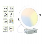 8 Inch 3CCT Ultra-Thin Dimmable LED Recessed Ceiling Light with Junction Box, 3000K 4000K 5000K Selectable,18W CRI 80+, Can-Killer Downlight