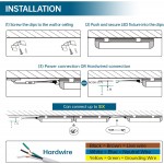 HMINLED LED Shop Light, 8FT 100W 13000LM 6000K, Daylight White, V Shape, Clear Cover, Hight Output, Linkable , T8 LED Tube Lights, for Garage 8 Foot with Plug