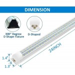 2 Pack T8 2FT 28W LED Tube Light 2 Foot LED Shop Light Fixture