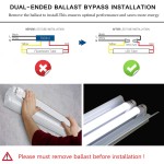 4' T8 LED Light Tube 22W (60W Equivalent) 3000K Medium Bi-Pin G13 Base Frosted Cover Fluorescent Replacement Double-End Powered Bypass Ballast